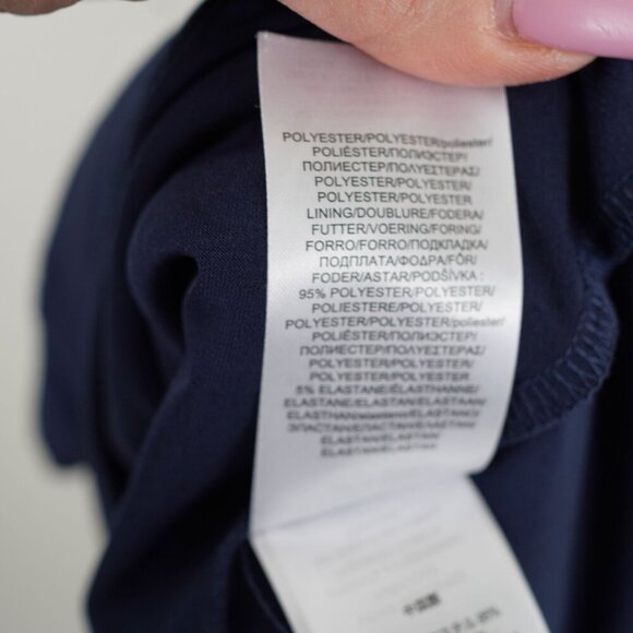 NWT Lauren Ralph Lauren Navy Sleeveless Lace Panel Fit & Flare Dress‎  Size 10P - Picture 9 of 11